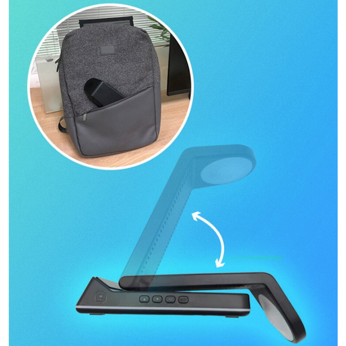 5-in-1 Wireless Charging Station: Harness the Power of the Dragon: black, dark gray wireless charging stand with digital cloc