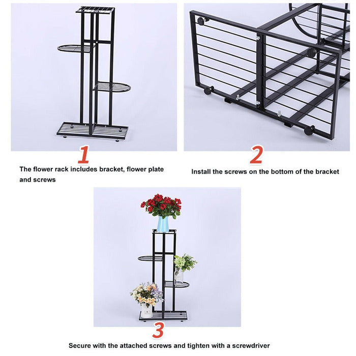 5 Iron Flower Pot Stands for Garden and Patio Decor, Enhance Your Outdoor Space: black, white multi-tier plant stand, minimal