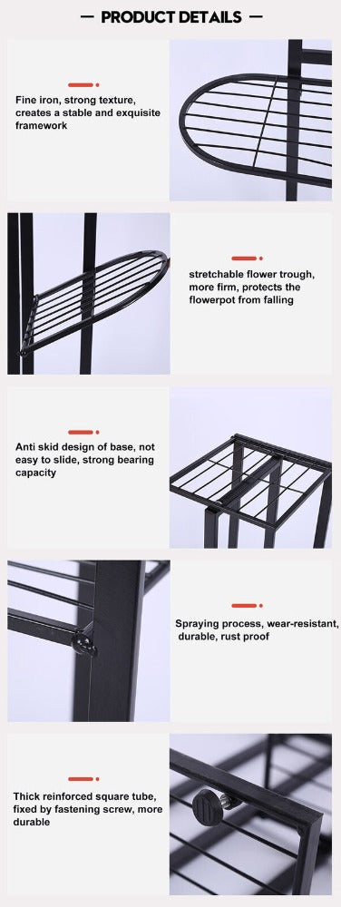5 Iron Flower Pot Stands for Garden and Patio Decor, Enhance Your Outdoor Space: black, white multi-tier plant stand, minimal