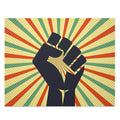 500-Piece Jigsaw Puzzle with Vintage Design: black, cream raised fist graphic, retro pop-art graphic style