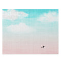 500-Piece Puzzle Featuring a Flying Bird in the Sky: black, turquoise pastel sky with a flying bird, minimal style