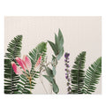 500-Piece Puzzle Featuring a Variety of Flowers: black, cream botanical floral foliage, botanical illustration style