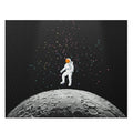 500-Piece Puzzle Featuring an Astronaut on the Lunar Surface: black, gray astronaut on the moon, space-themed realistic illus