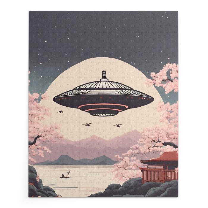 500-Piece Puzzle featuring Retro Japanese UFO Art Default