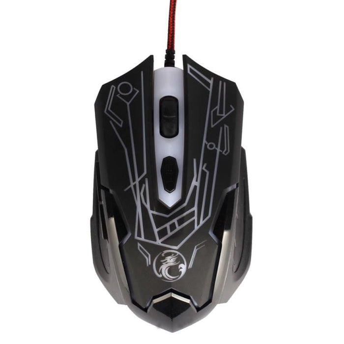 6-Button Optical USB Mouse for Gaming and Productivity on Laptop or PC with 2000DPI: black, dark gray wired computer mouse, g