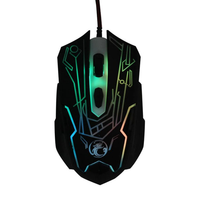 6-Button Optical USB Mouse for Gaming and Productivity on Laptop or PC with 2000DPI: black, dark gray wired computer mouse, g