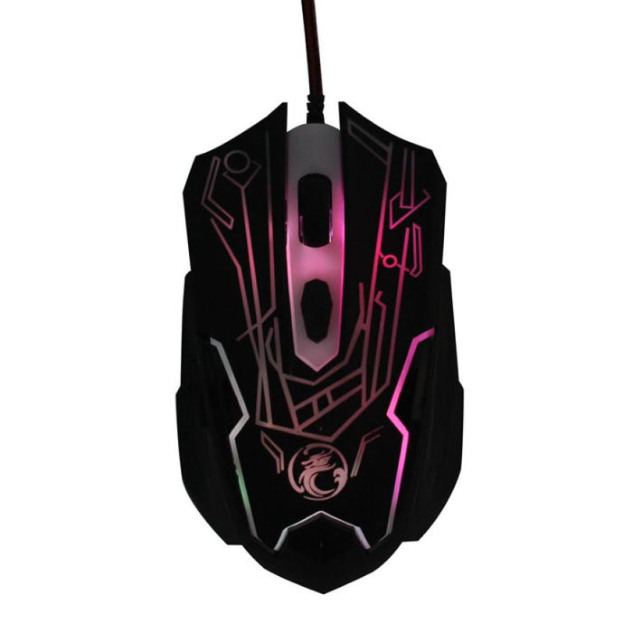 6-Button Optical USB Mouse for Gaming and Productivity on Laptop or PC with 2000DPI: black, dark gray wired computer mouse, g