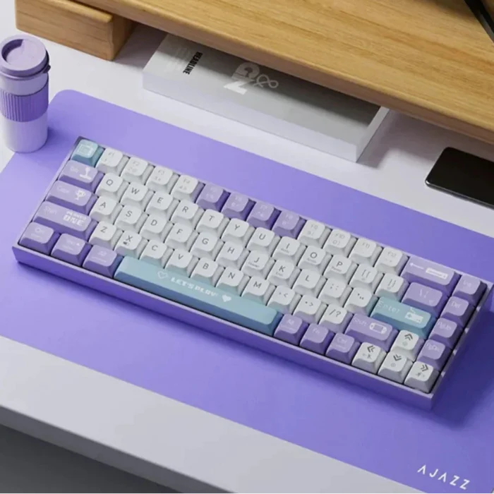 68-Keys Portable Bluetooth Mechanical Keyboard with Dragon Design: red, white wired mechanical keyboard, color-blocked retro