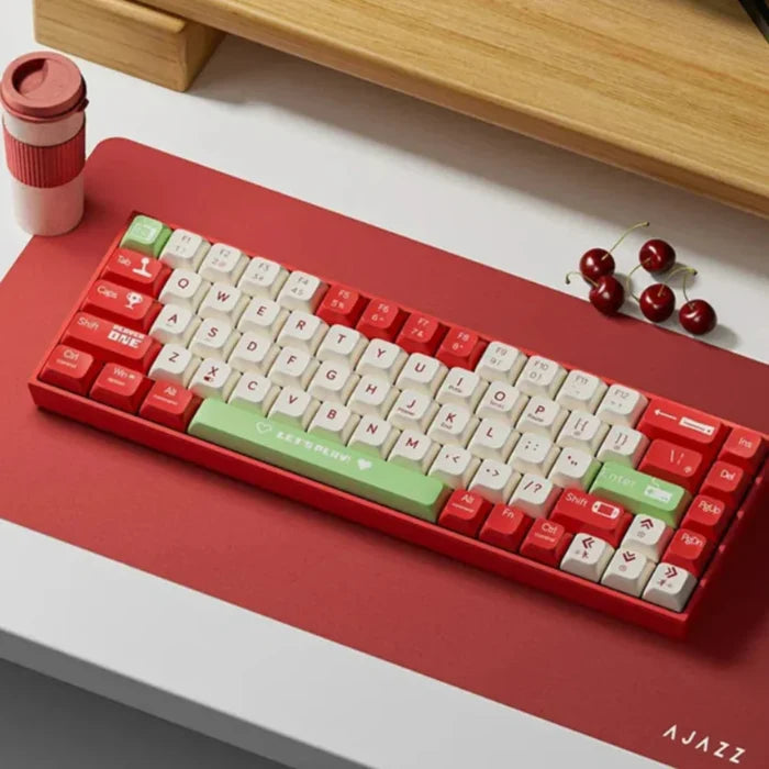 68-Keys Portable Bluetooth Mechanical Keyboard with Dragon Design: red, white wired mechanical keyboard, color-blocked retro