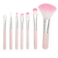 7-Piece Value Pack Makeup Brush Set, Double Set Pack: light pink, silver makeup brush set, minimal feminine style