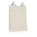 Abstract Art Print with Kiss Outline Design: light gray, white abstract line art, minimal style