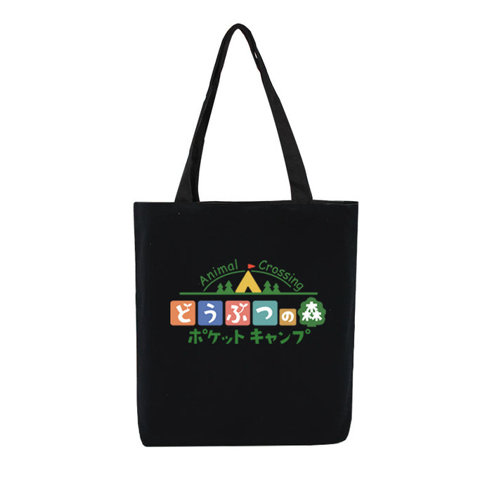ACNH Tote Bag, Stylish & Convenient: black, brown Animal Crossing characters, cartoon style