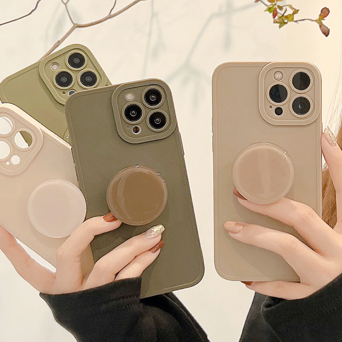 Adjustable Back Holder Earth Tone Mobile Case: olive green, beige smartphone cases, minimal style