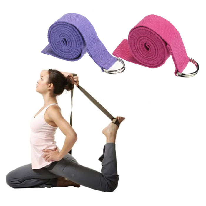 Adjustable Belt Set for Pilates and Yoga Stretch Training, Pack of 5: purple, pink exercise/yoga stretching straps, minimal f