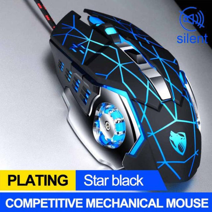 Adjustable Wired LED Gaming Mouse, High Precision 3200DPI for Professionals: black, cyan blue wired gaming computer mouse, fu