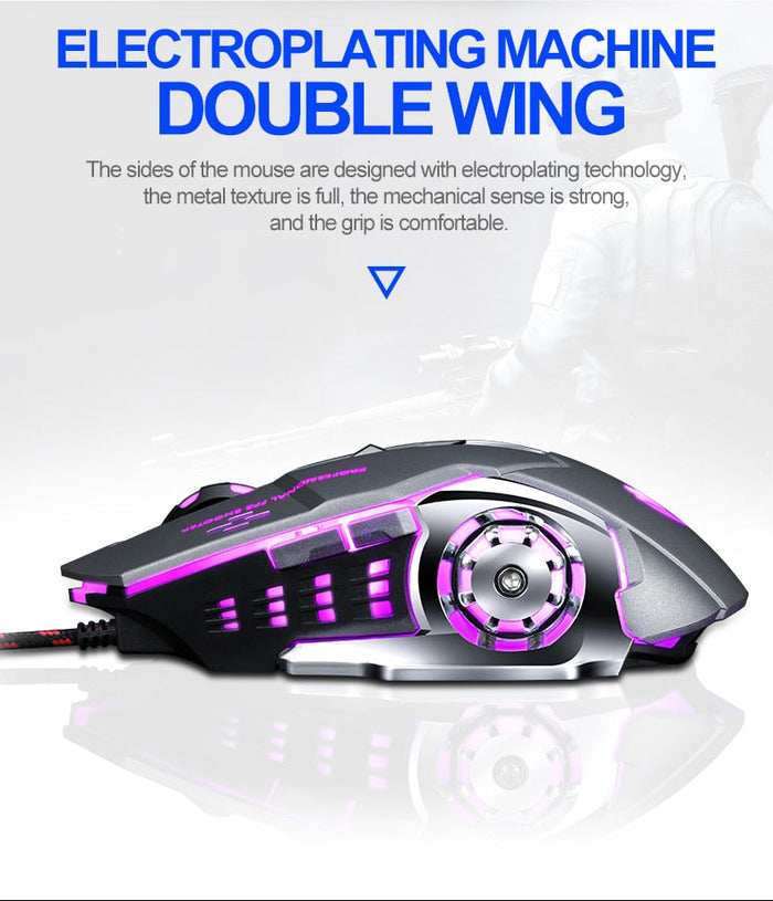 Adjustable Wired LED Gaming Mouse, High Precision 3200DPI for Professionals: black, cyan blue wired gaming computer mouse, fu
