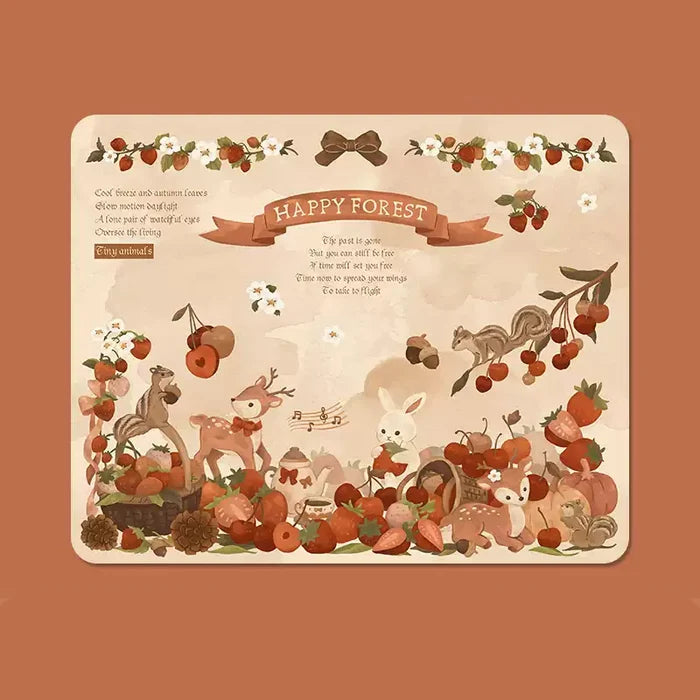 Aesthetic Fairy Tale Mousepads: Enchanted Sensory Protection: light blue, white Alice in Wonderland-inspired animal character