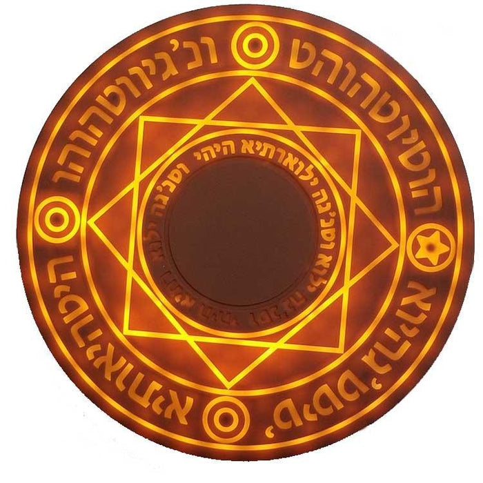 Alchemy Circle Wireless Charger: A Magical Experience: dark brown, amber occult/magical sigil theme, mystical, ornate, symbol