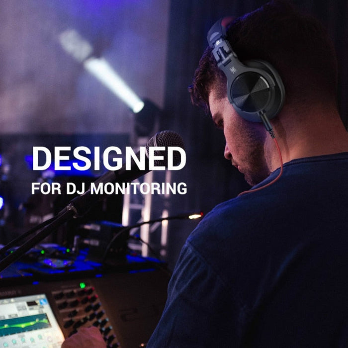 Alpha Dragon Gaming Headset with Microphone: black, dark gray over-ear headphones, professional DJ audio gear style