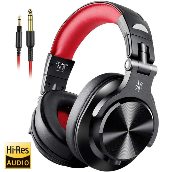 Alpha Dragon Gaming Headset with Microphone: black, dark gray over-ear headphones, professional DJ audio gear style