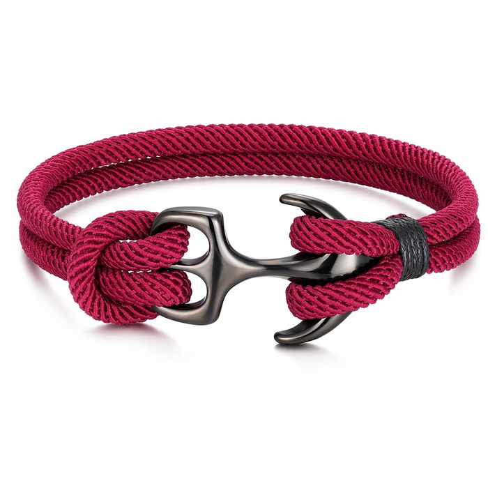 Anchor Bracelet with Rope Design Red