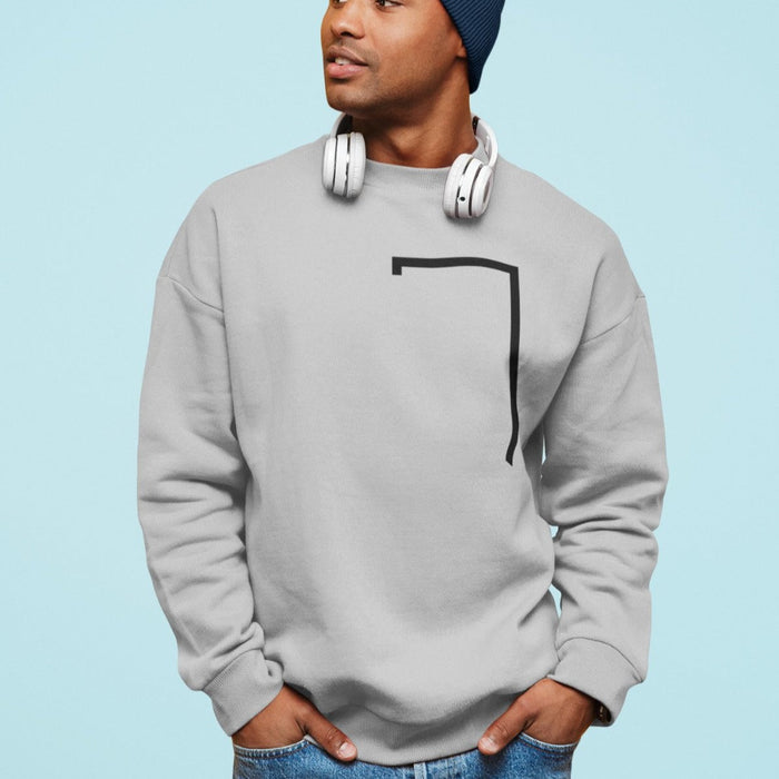 Angled Logo Crewneck Sweatshirt for Men: white, black crewneck sweatshirt, minimal style