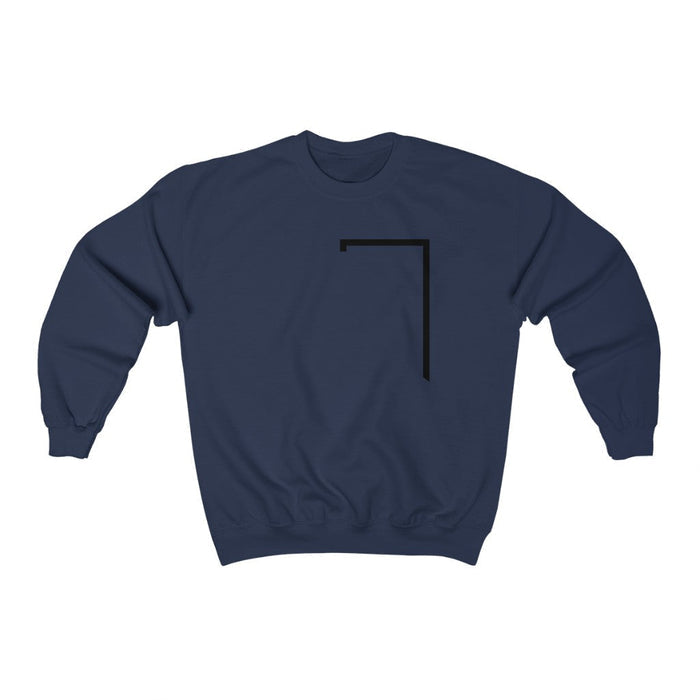 Angled Logo Crewneck Sweatshirt for Men: white, black crewneck sweatshirt, minimal style