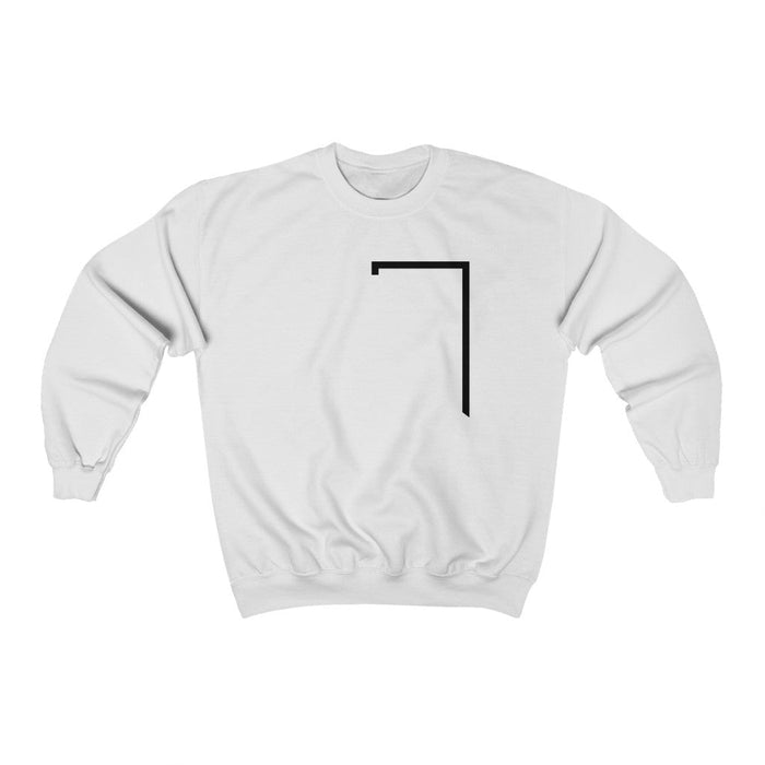 Angled Logo Crewneck Sweatshirt for Men: white, black crewneck sweatshirt, minimal style