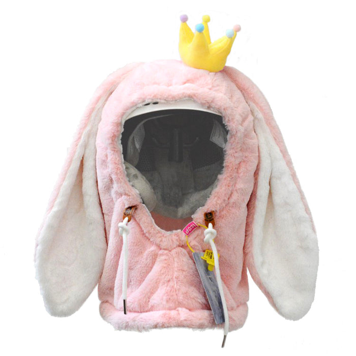 Animal Ski Balaclava, Winter Essential: lavender, light pink bunny with strawberry decorations, kawaii style