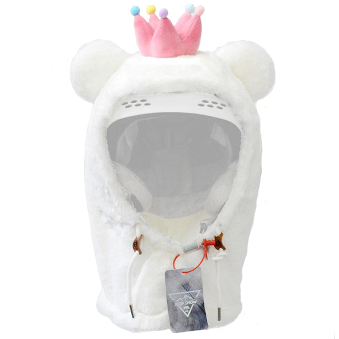 Animal Ski Balaclava with 3 Functions: light pink, white cat, kawaii style