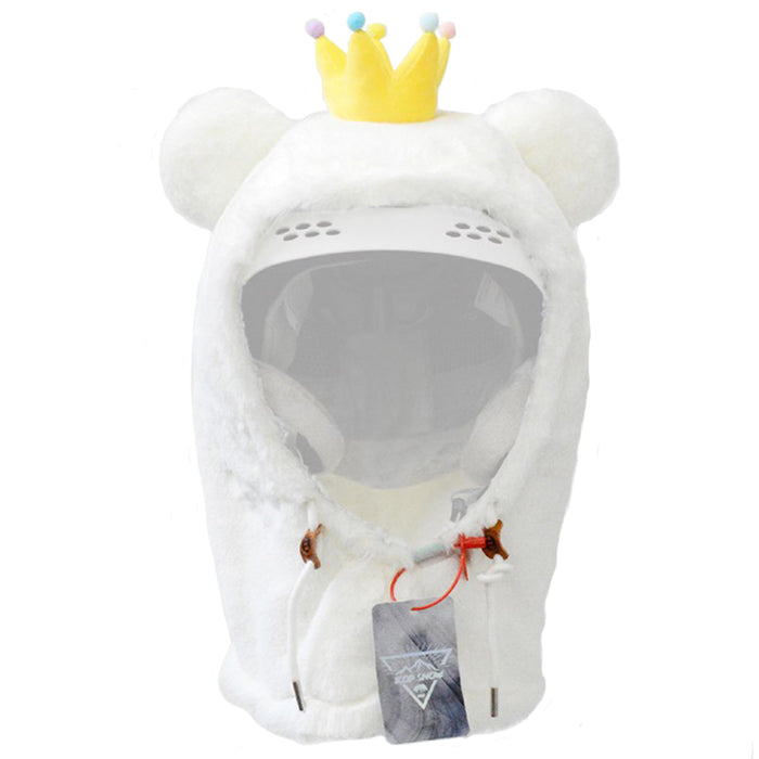 Animal Ski Balaclava with 3 Functions: light pink, white cat, kawaii style