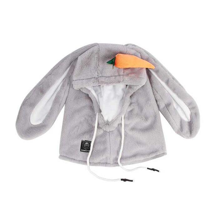 Animal Ski Balaclava with Adjustable Strap: cream, orange carrot theme, kawaii style