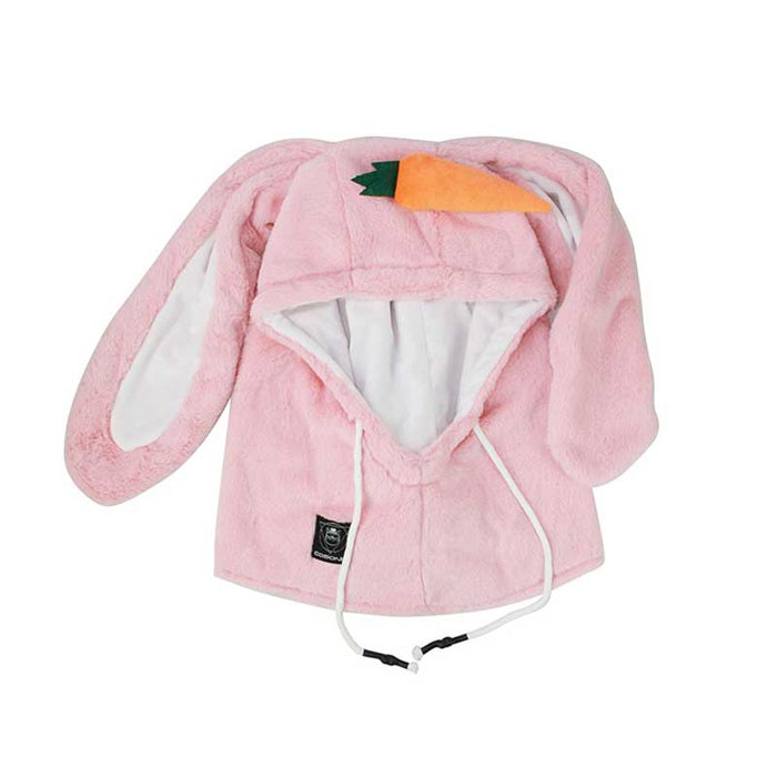 Animal Ski Balaclava with Adjustable Strap: cream, orange carrot theme, kawaii style