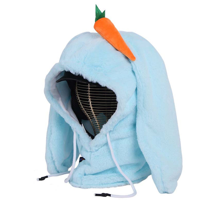 Animal Ski Balaclava with Adjustable Strap: cream, orange carrot theme, kawaii style