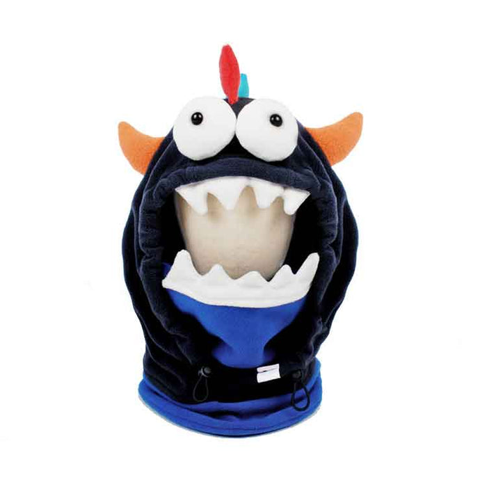 Animal Ski Balaclava with Adjustable Strap: lavender purple, white cartoon animal/character, kawaii cartoon style