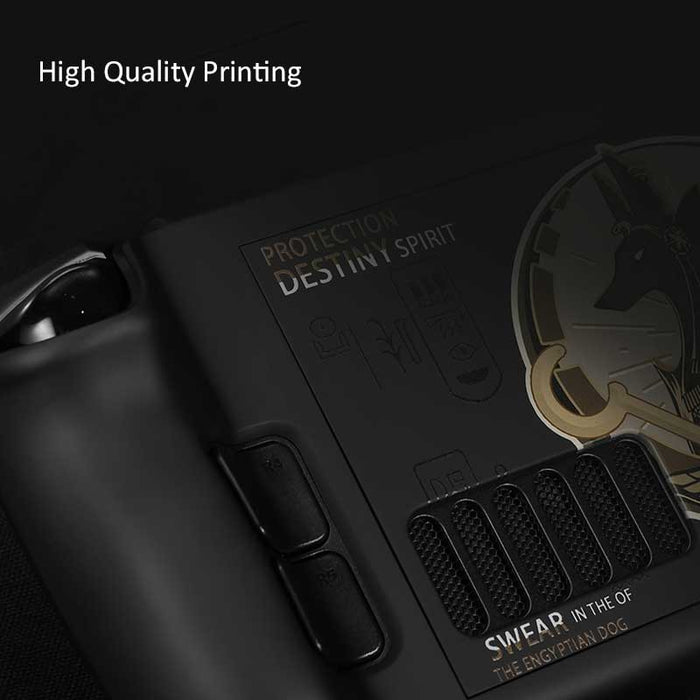 Anubis Steam Deck Case: Stylish Protection: black, dark gray Egyptian Anubis theme, Egyptian-inspired, ornate, dark futuristi