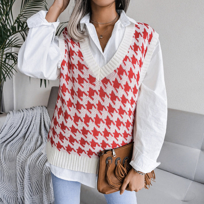 Argyle V-Neck Sweater Vest for Women: light blue, white sweater vest, casual preppy style