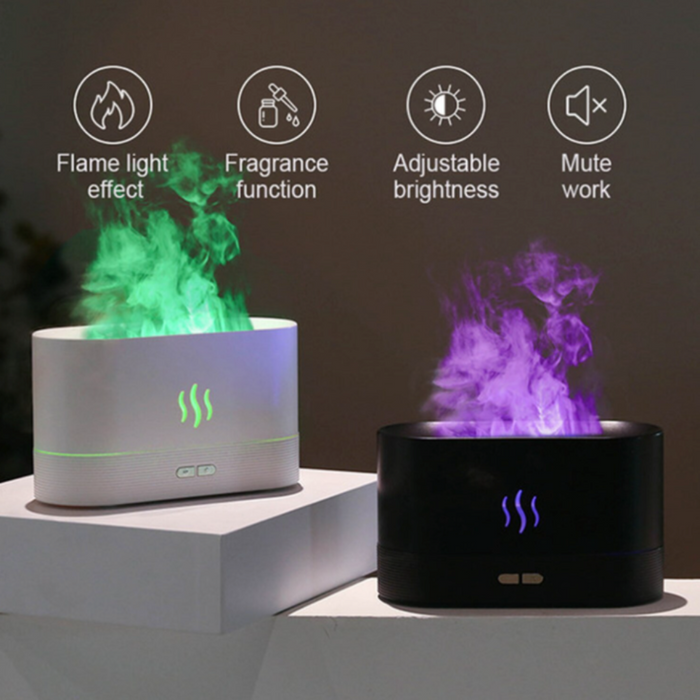 Aroma Diffuser Essential Oil Air Humidifier: black, orange essential oil aroma diffuser / air humidifier, modern, minimal fla