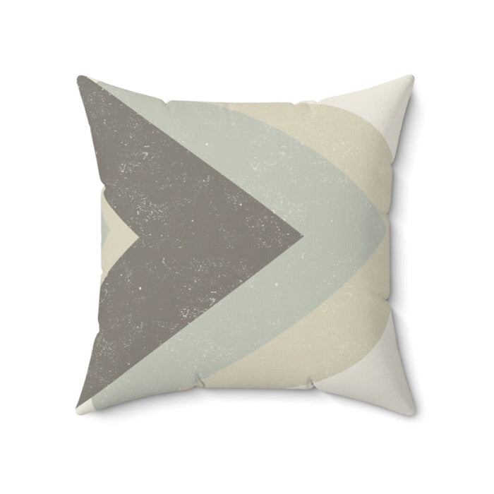 Arrow Design Throw Cushion, 20" x 20" with a Layered Look: off-white, light gray throw pillow, minimal style