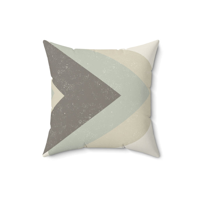 Arrow Design Throw Cushion, 20" x 20" with a Layered Look: off-white, light gray throw pillow, minimal style