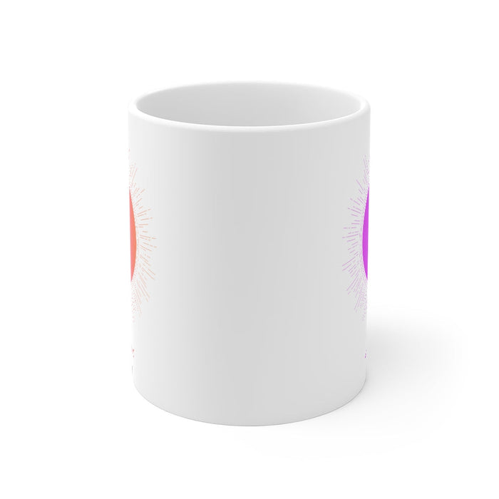 Astrological Aquarius Mug: white, purple Aquarius zodiac sign, minimal celestial style