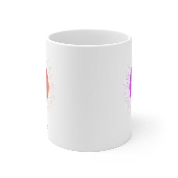 Astrological Mug for LIBRA Zodiac Sign: white, purple Libra zodiac sign, minimal celestial zodiac style