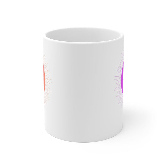 Astrological Mug for VIRGO: white, purple Virgo zodiac constellation, minimal celestial zodiac style