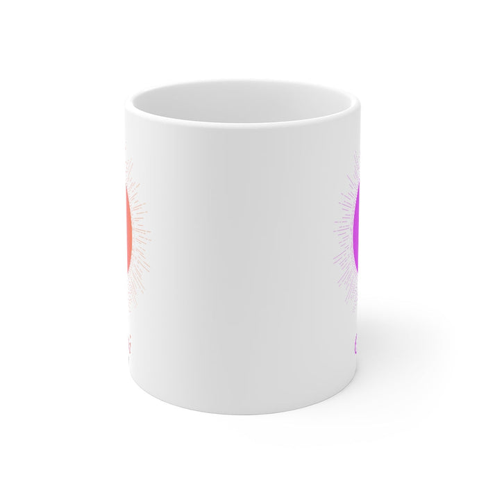 Astrology Mug, GEMINI Zodiac Sign: white, purple Gemini zodiac constellation, minimal celestial zodiac graphic style