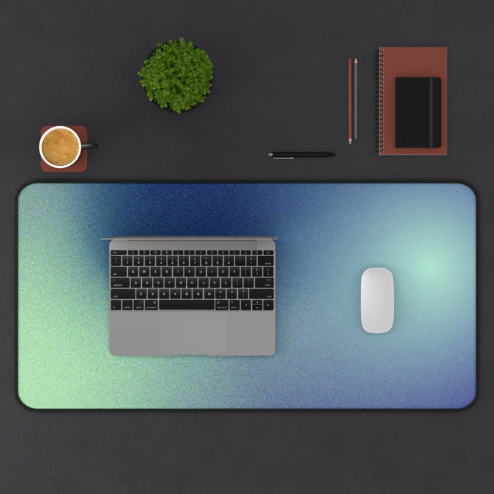 Astronomical Blue Space Desk Pad: blue, teal rectangular pad or mat, minimal style
