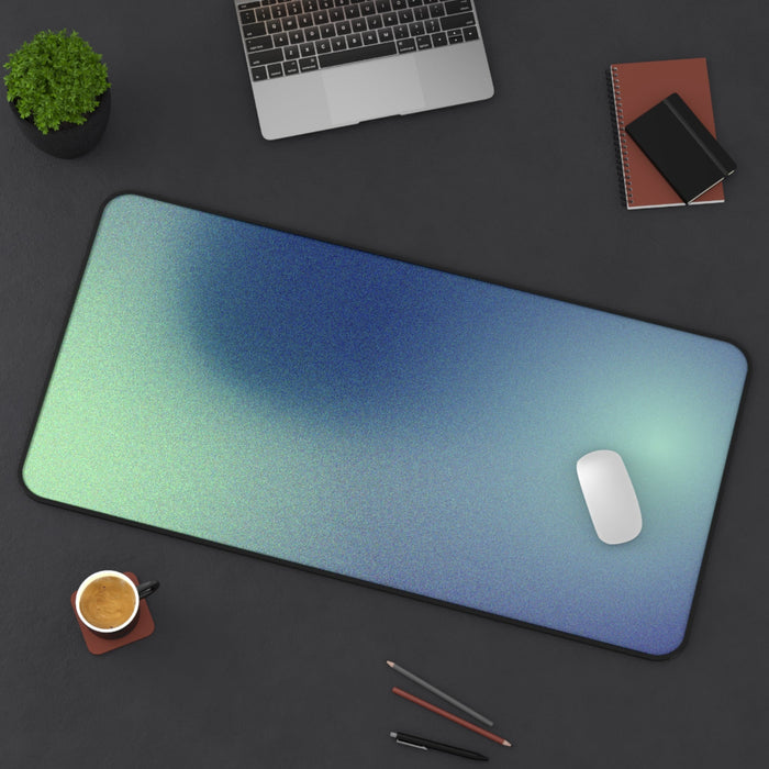 Astronomical Blue Space Desk Pad: blue, teal rectangular pad or mat, minimal style