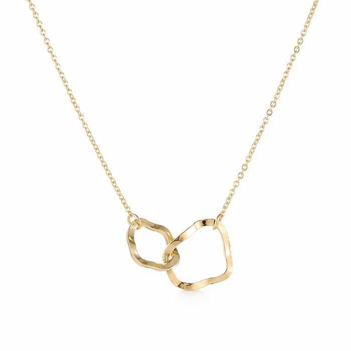 Asymmetrical Women's Linked Circle Pendant Necklace Default