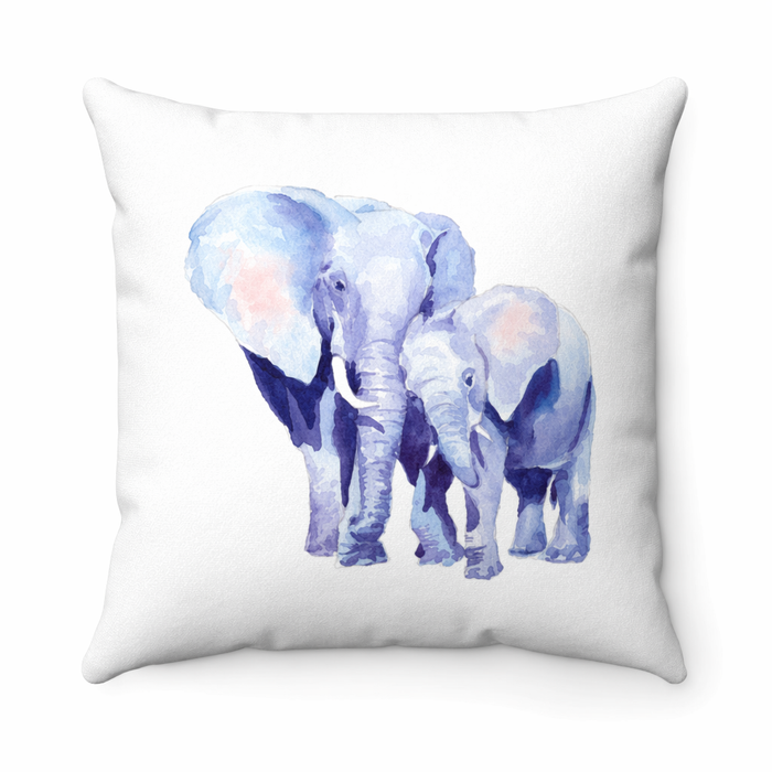 Auspicious Elephant Double Sided Print Faux Suede Square Cushion for Mothers and Babies Default