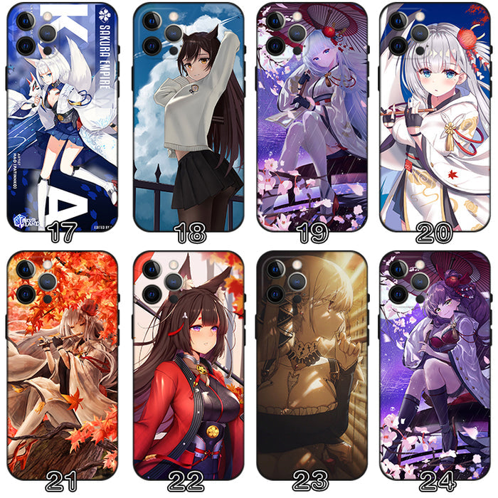 Azur Lane TPU Phone Case Collection: black, white anime-style characters and mecha/robot themes, anime, sci-fi, graphic style