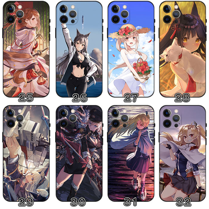 Azur Lane TPU Phone Case Collection: black, white anime-style characters and mecha/robot themes, anime, sci-fi, graphic style